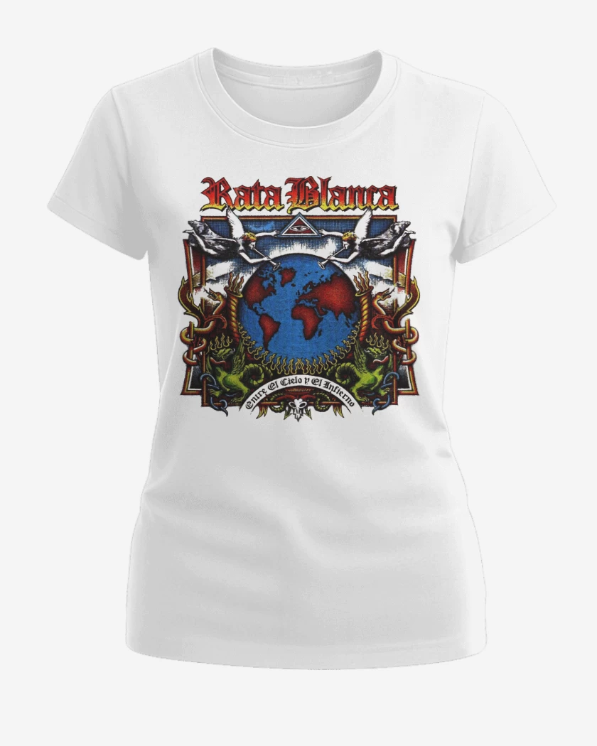 Polera de Mujer Rata Blanca Entre el Cielo y el Infierno