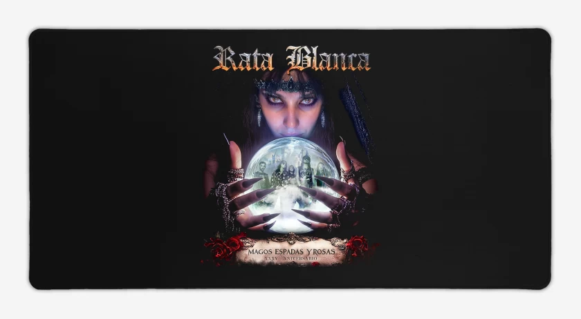 Mouse pad Gamer Rata Blanca Mago y Espadas