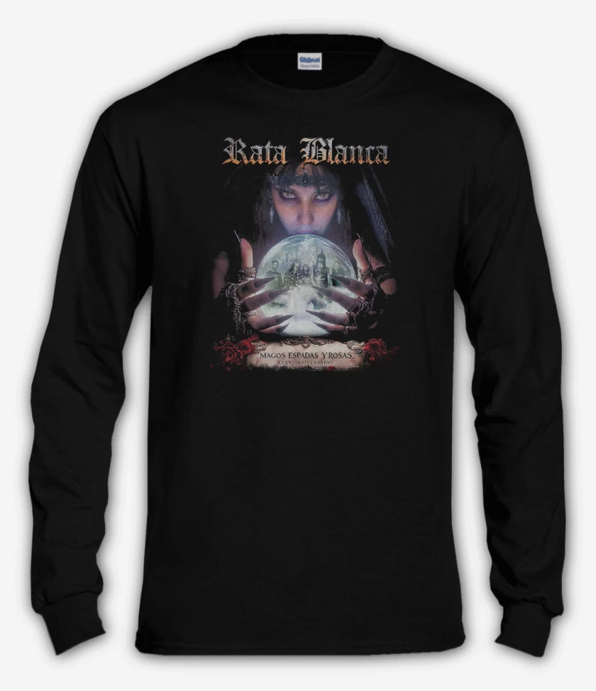 Polera manga larga Rata Blanca Mago y Espadas