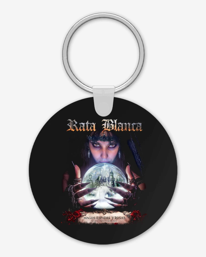 Llavero Rata Blanca Mago y Espadas