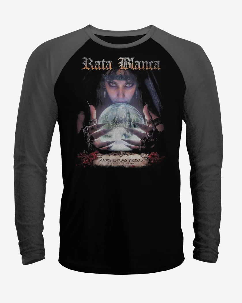 Polera Raglan Rata Blanca Mago y Espadas