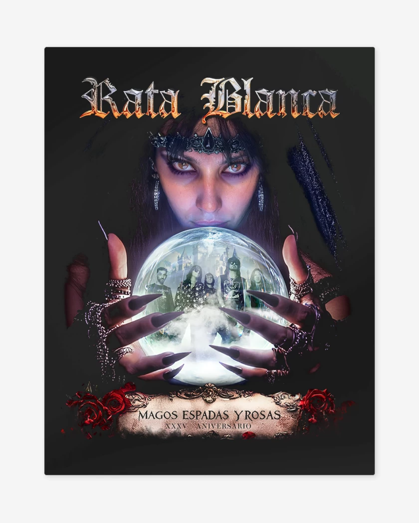 Print metalico Rata Blanca Mago y Espadas
