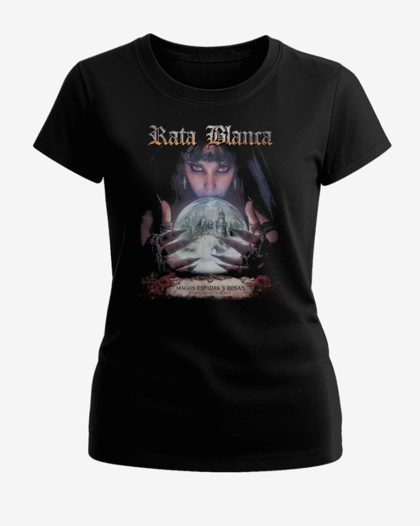 Polera de Mujer Rata Blanca Mago y Espadas