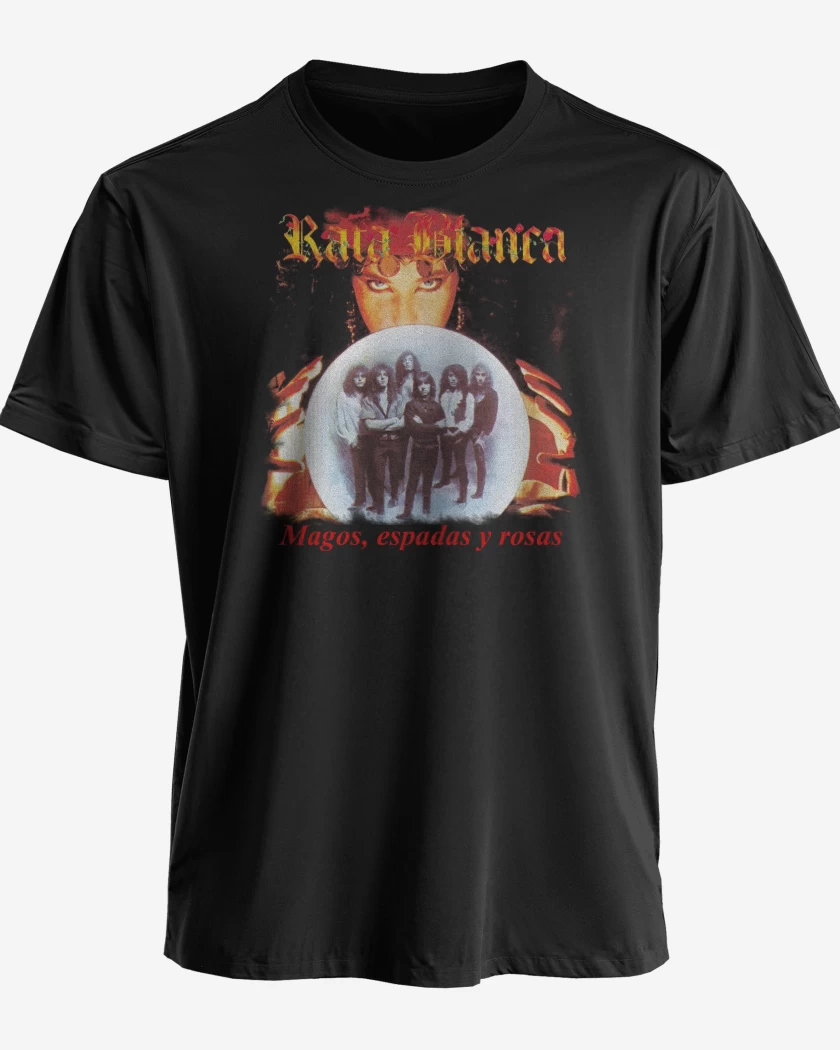 Polera Rata Blanca Mago Espadas y Rosas