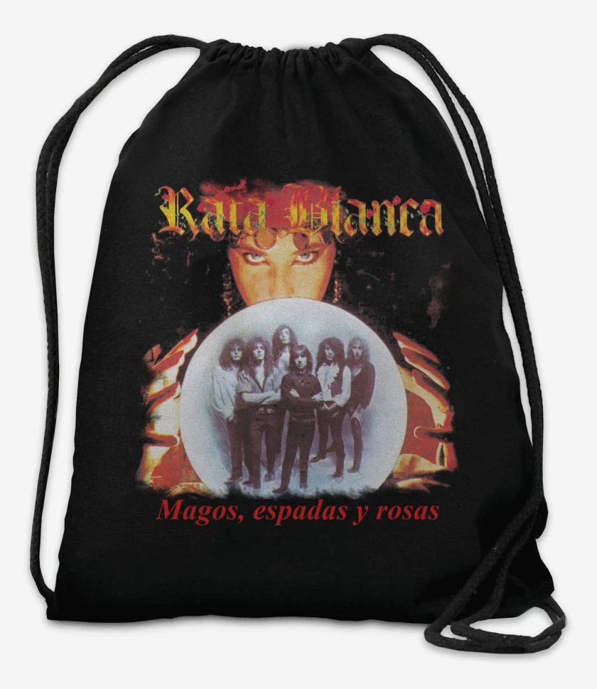Mochila Rata Blanca Mago Espadas y Rosas