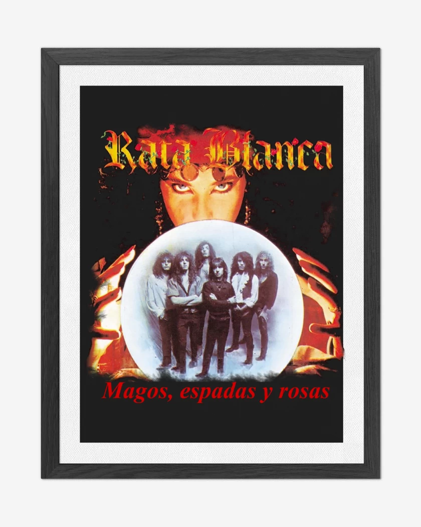 Cuadro decorativo Negro de Rata Blanca Mago Espadas y Rosas