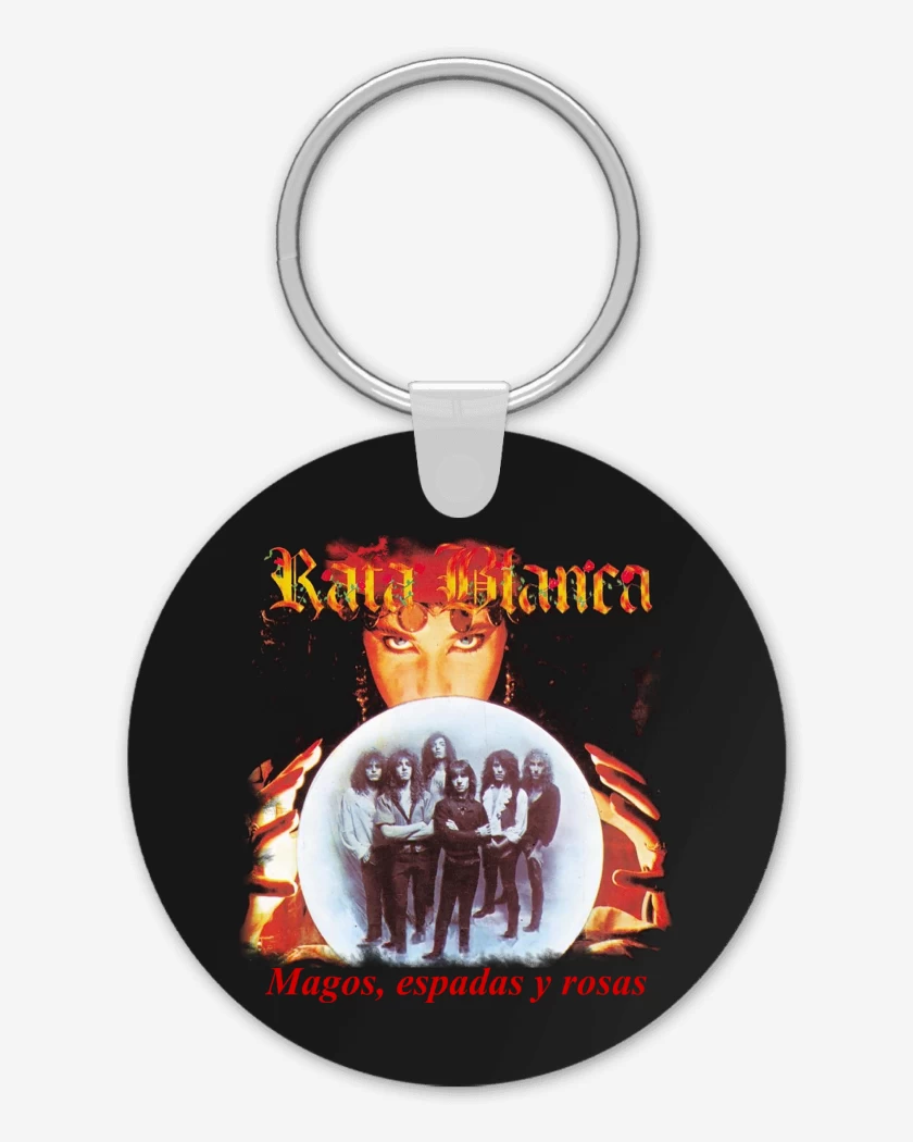 Llavero Rata Blanca Mago Espadas y Rosas