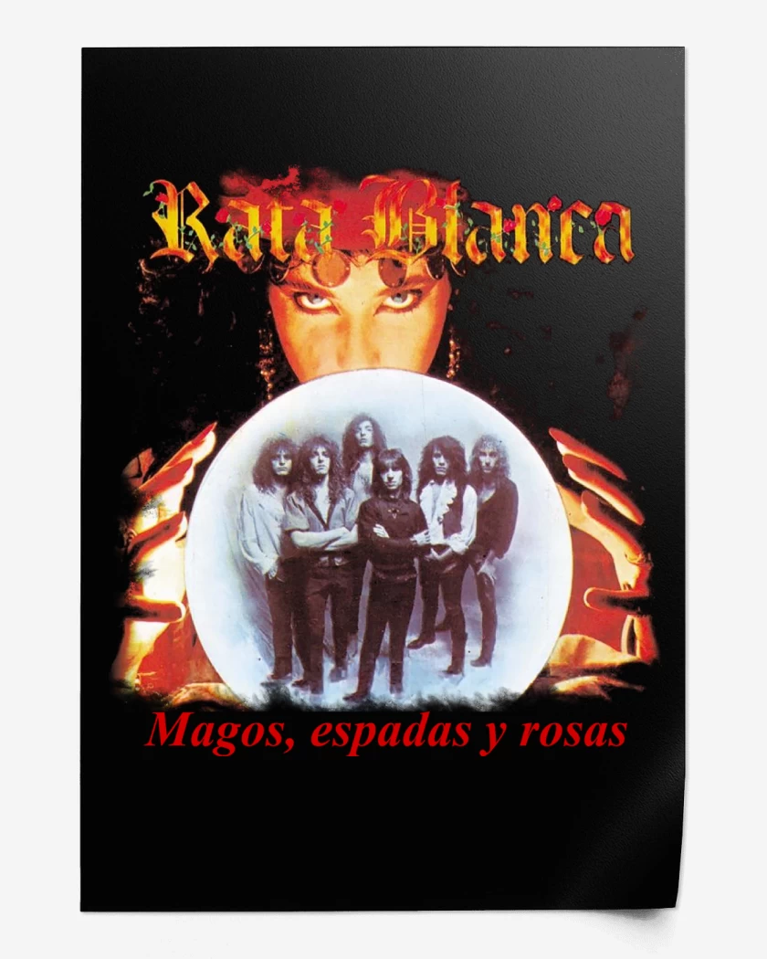Print Rata Blanca Mago Espadas y Rosas