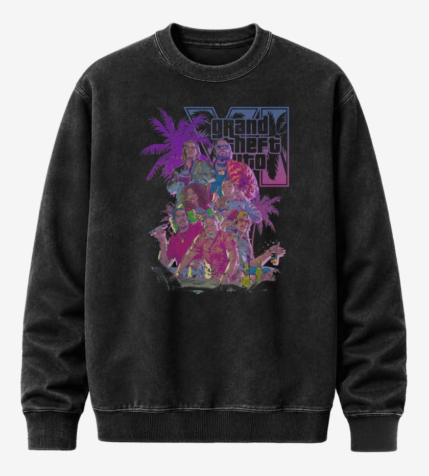 Poleron Polo Acid Wash Negro de Grand Theft Auto 6 2026