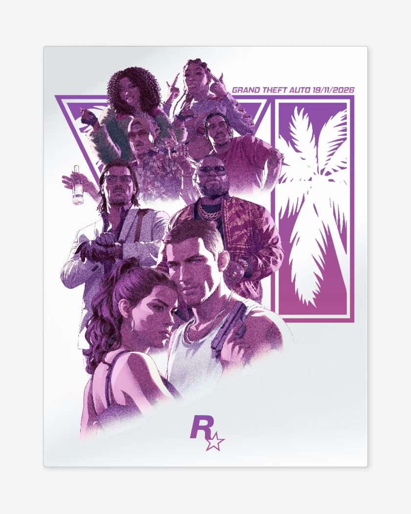 Print metalico Blanco de Grand Theft Auto VI R