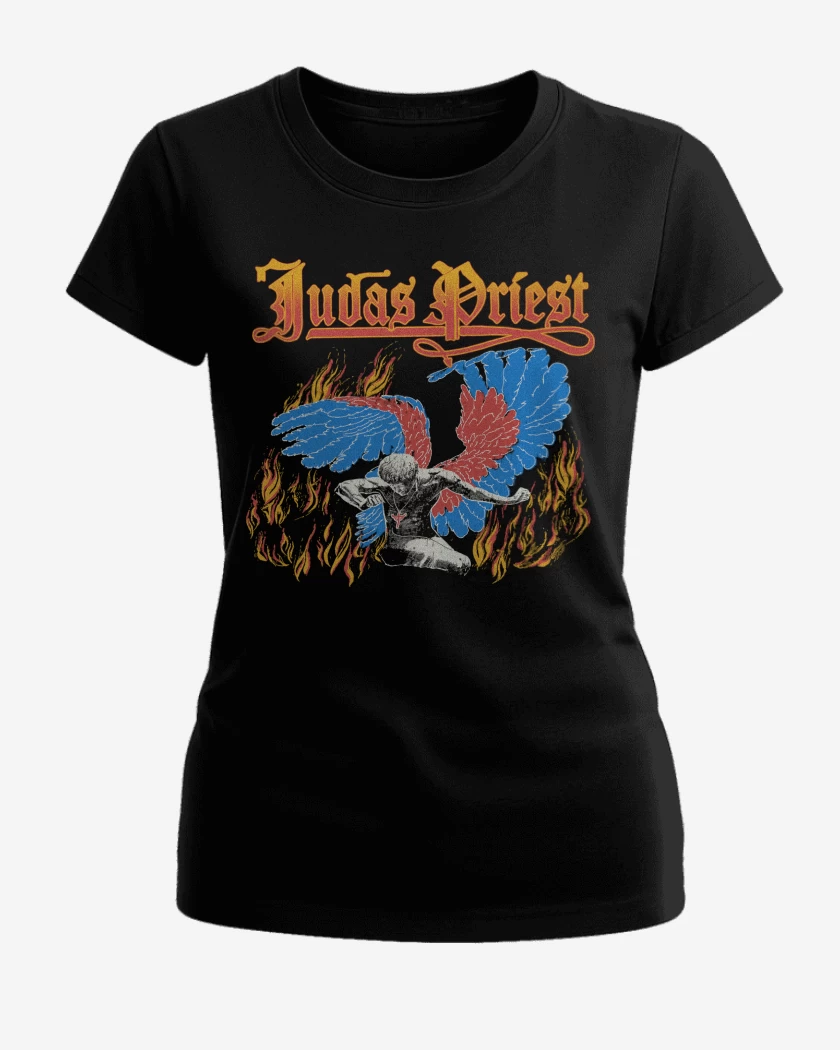 Polera de Mujer Negro de Judas Priest Sad Wings