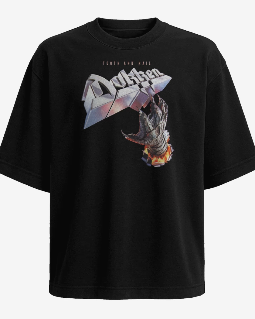Polera Oversize Negro de Dokken Tooth and Nail