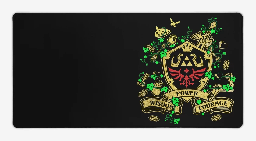 Mouse pad Gamer Negro de Power wisdom courage v2