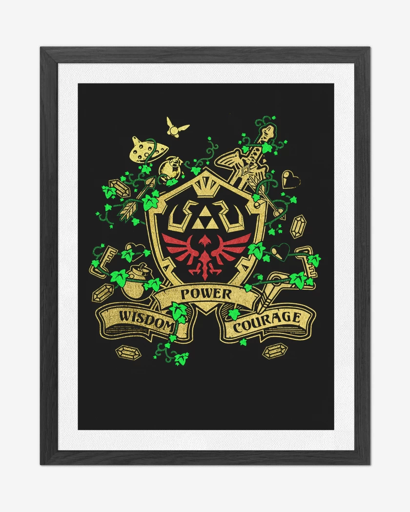 Cuadro decorativo Negro de Power wisdom courage v2