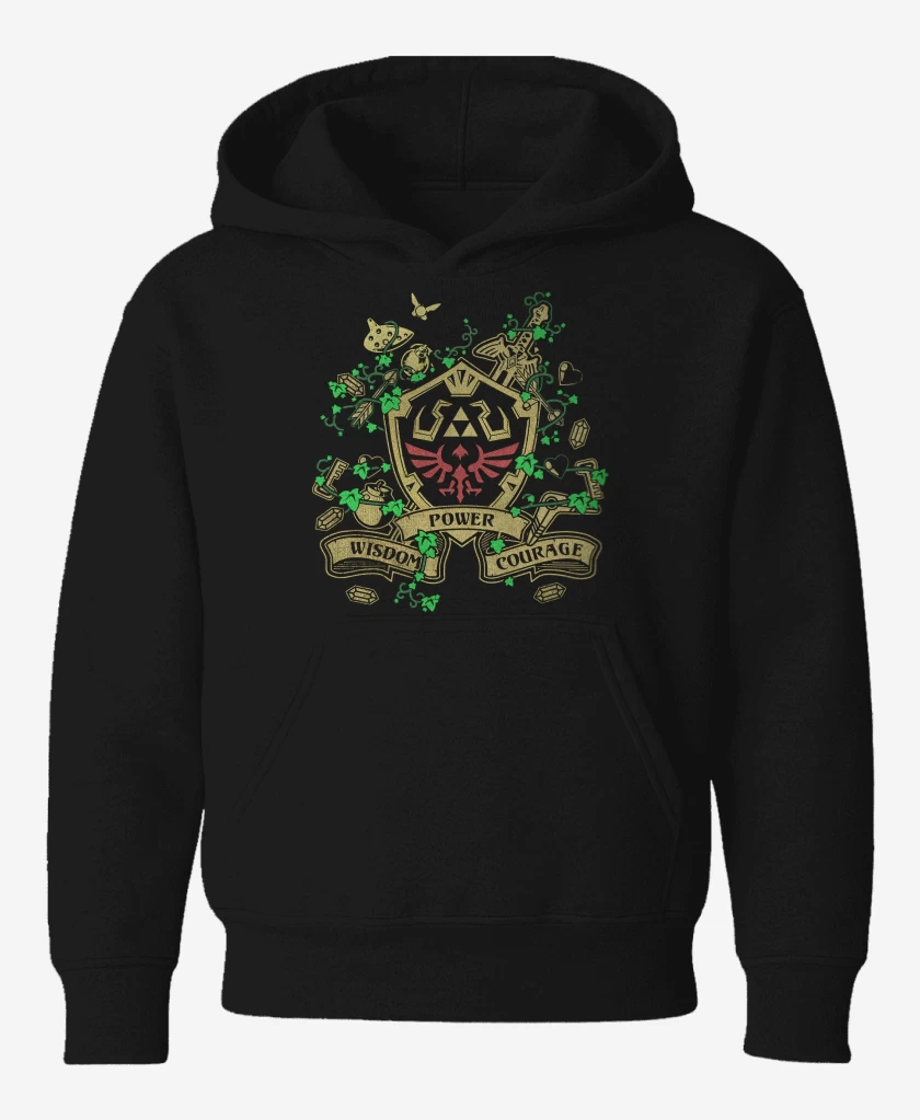 Poleron de niño Negro de Power wisdom courage v2