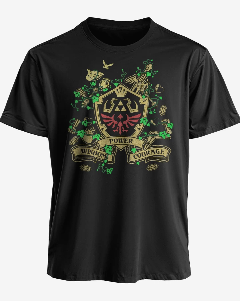 Polera premium Negro de Power wisdom courage v2