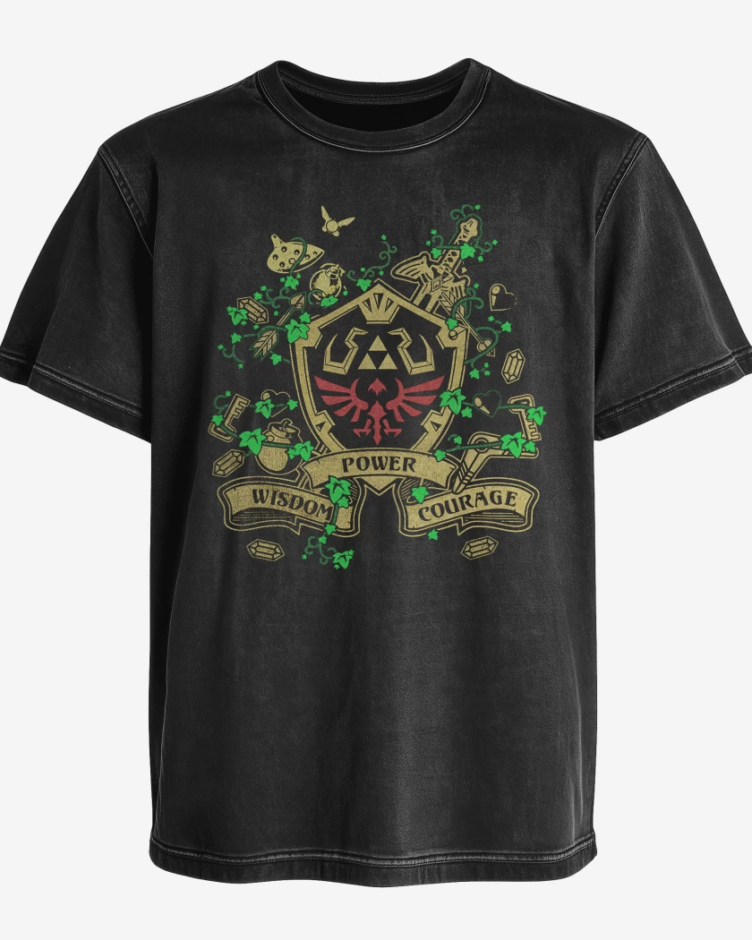 Polera desgastada Power wisdom courage v2