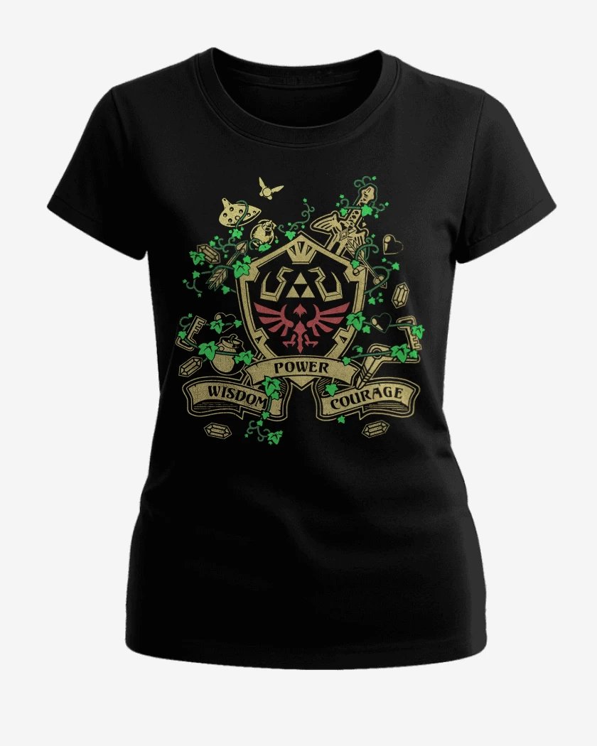 Polera de Mujer Negro de Power wisdom courage v2