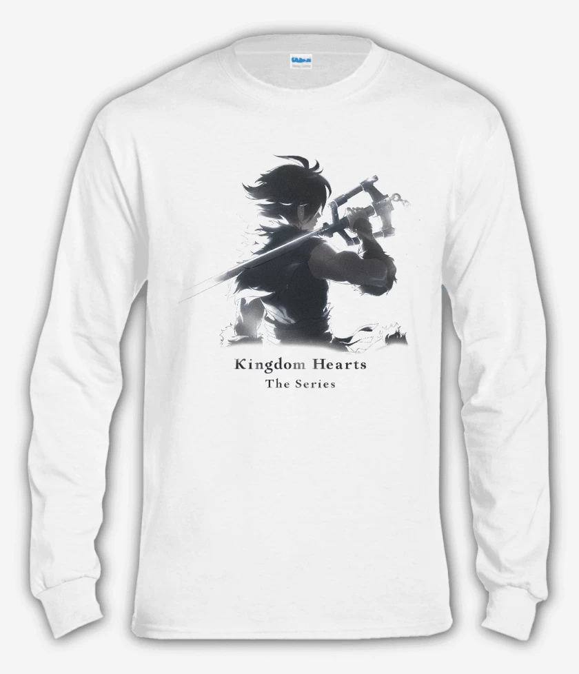Polera manga larga Blanco de Kingdom Hearts The Series