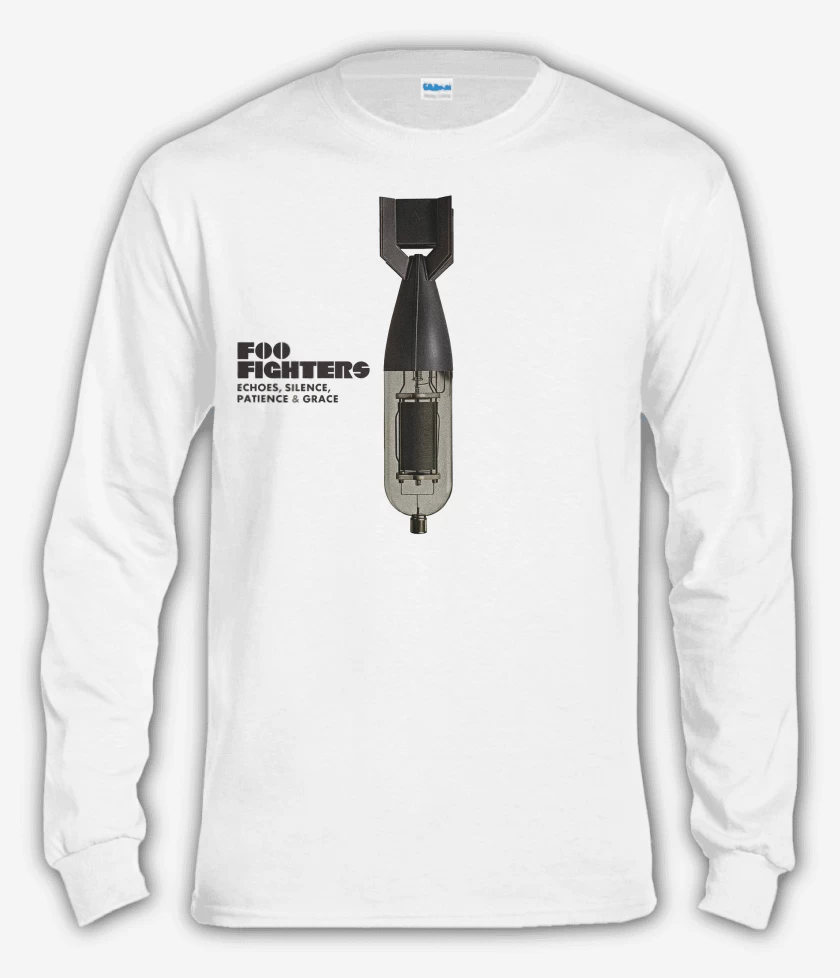 Polera manga larga Blanco de Foo Fighters E, S, P & G