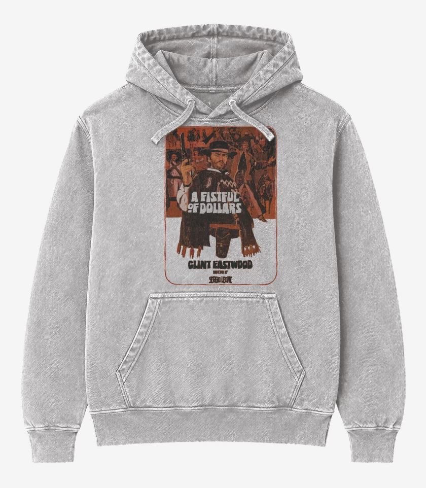 Poleron Canguro Acid Wash Gris Melange de A fistful of dollars
