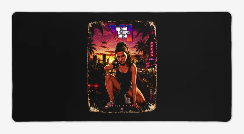 Mouse pad Gamer Negro de GTA 6 Lucia
