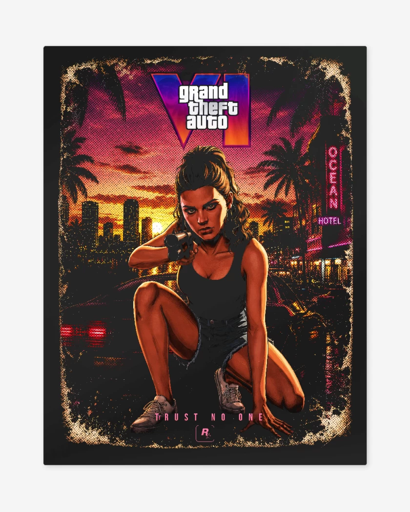 Print metalico Negro de GTA 6 Lucia
