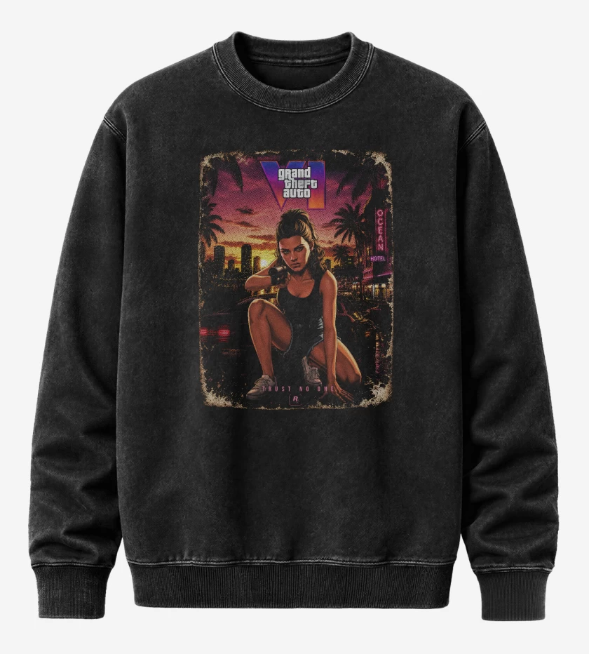 Poleron Polo Acid Wash Negro de GTA 6 Lucia