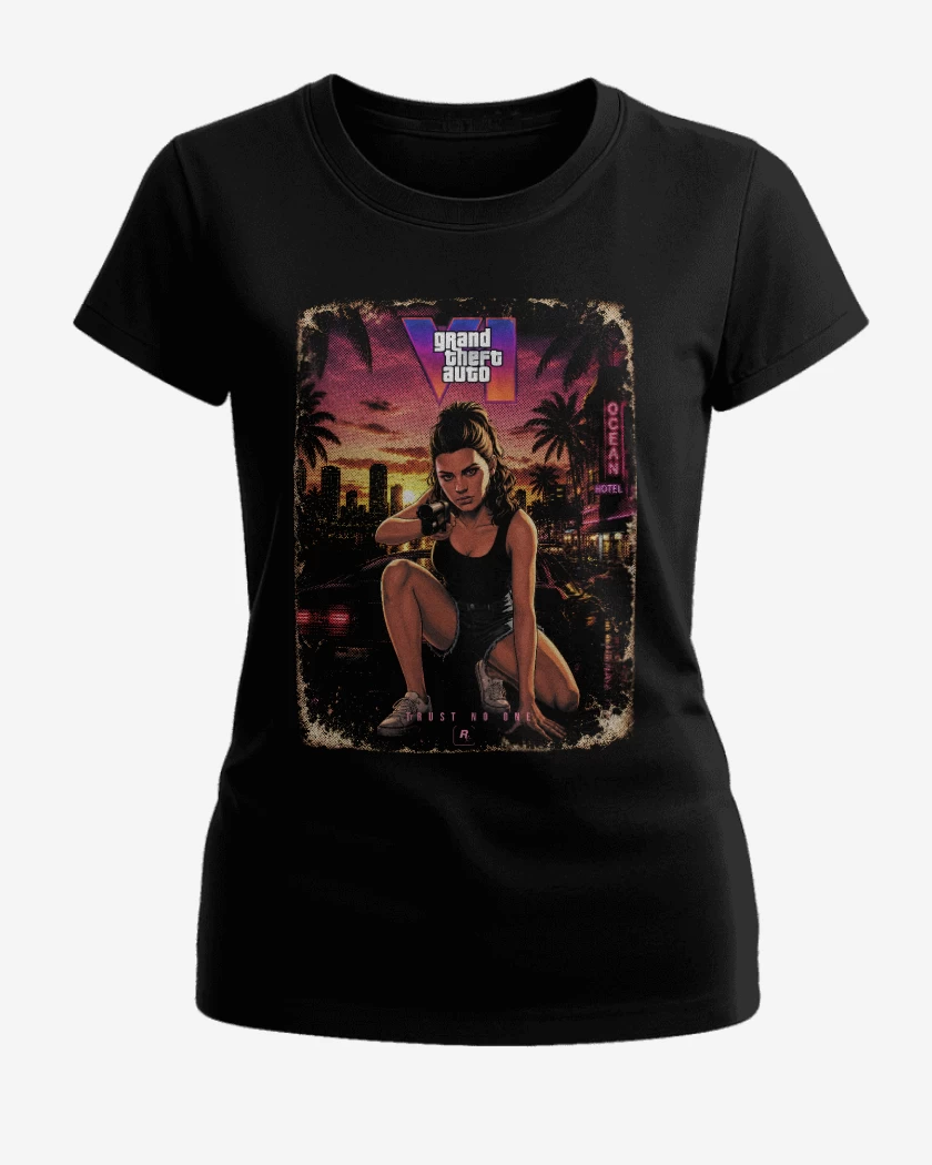 Polera de Mujer Negro de GTA 6 Lucia