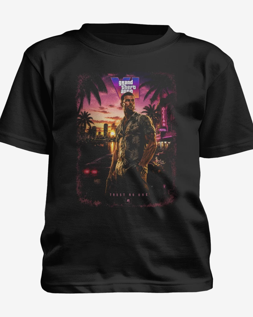 Polera de niño Negro de GTA 6 Jason