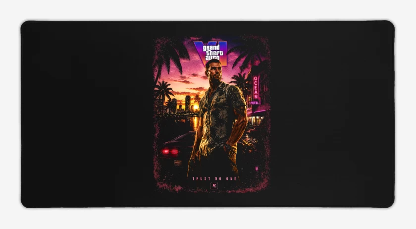 Mouse pad Gamer Negro de GTA 6 Jason