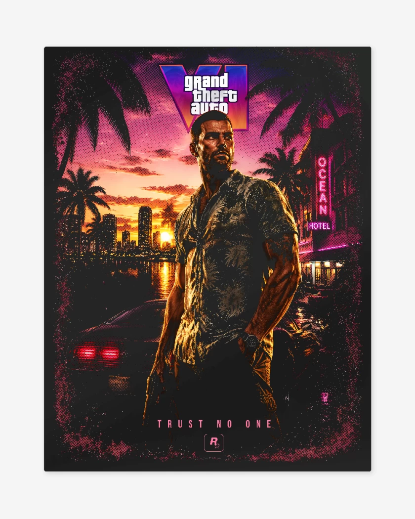 Print metalico Negro de GTA 6 Jason