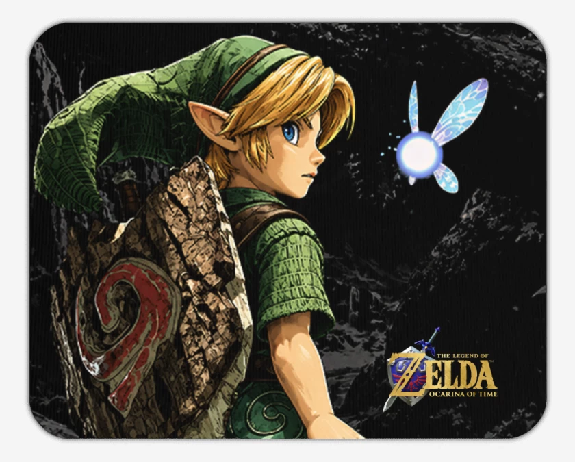 Mousepad Negro de Young link ocarina switch 2