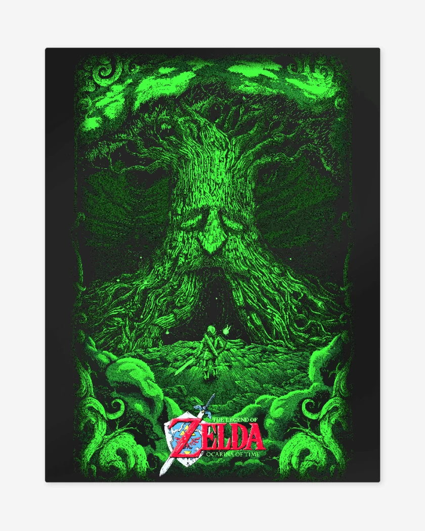 Print metalico Negro de Zelda ocarina