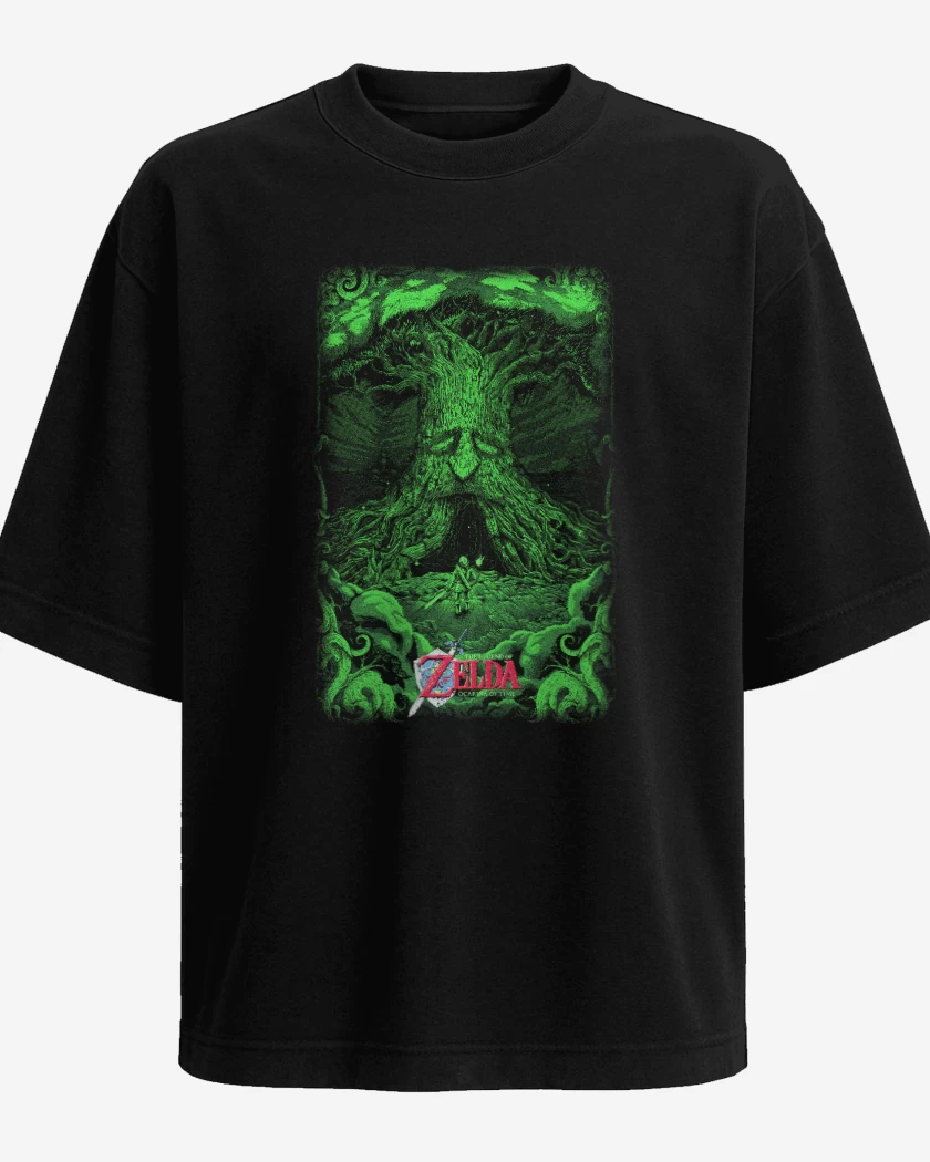 Polera Oversize Negro de Zelda ocarina