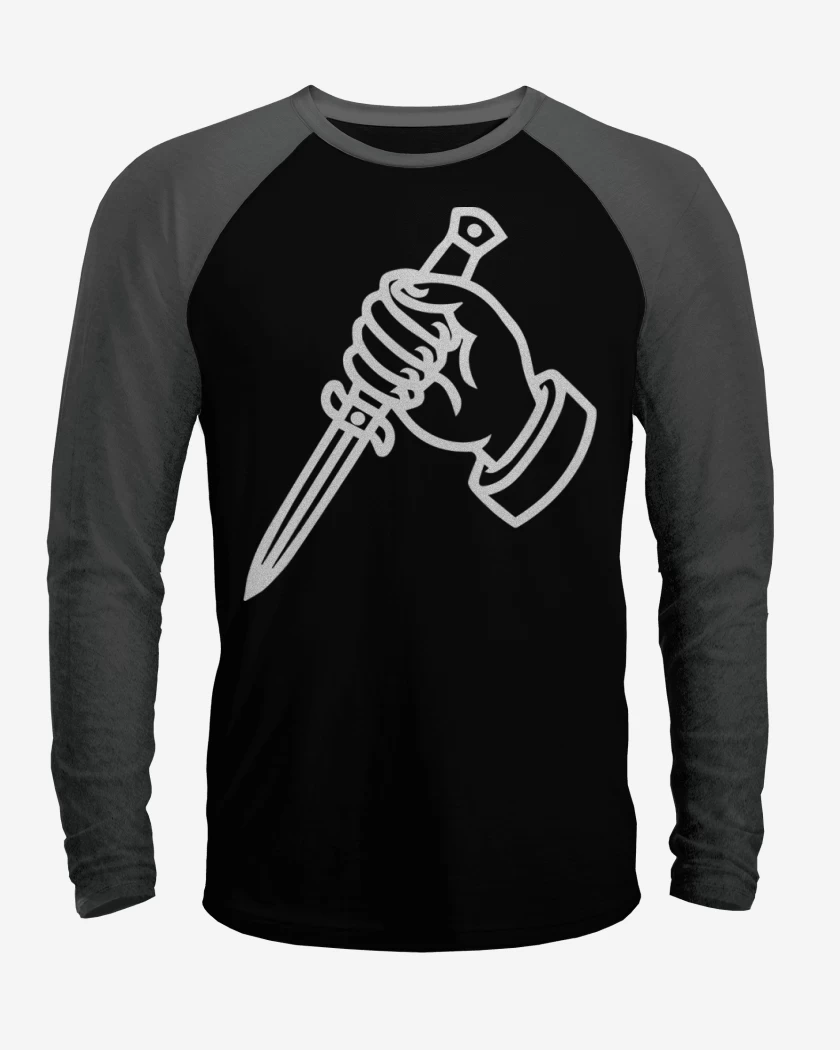 Polera Raglan Negro / Negro Heather de Puñal