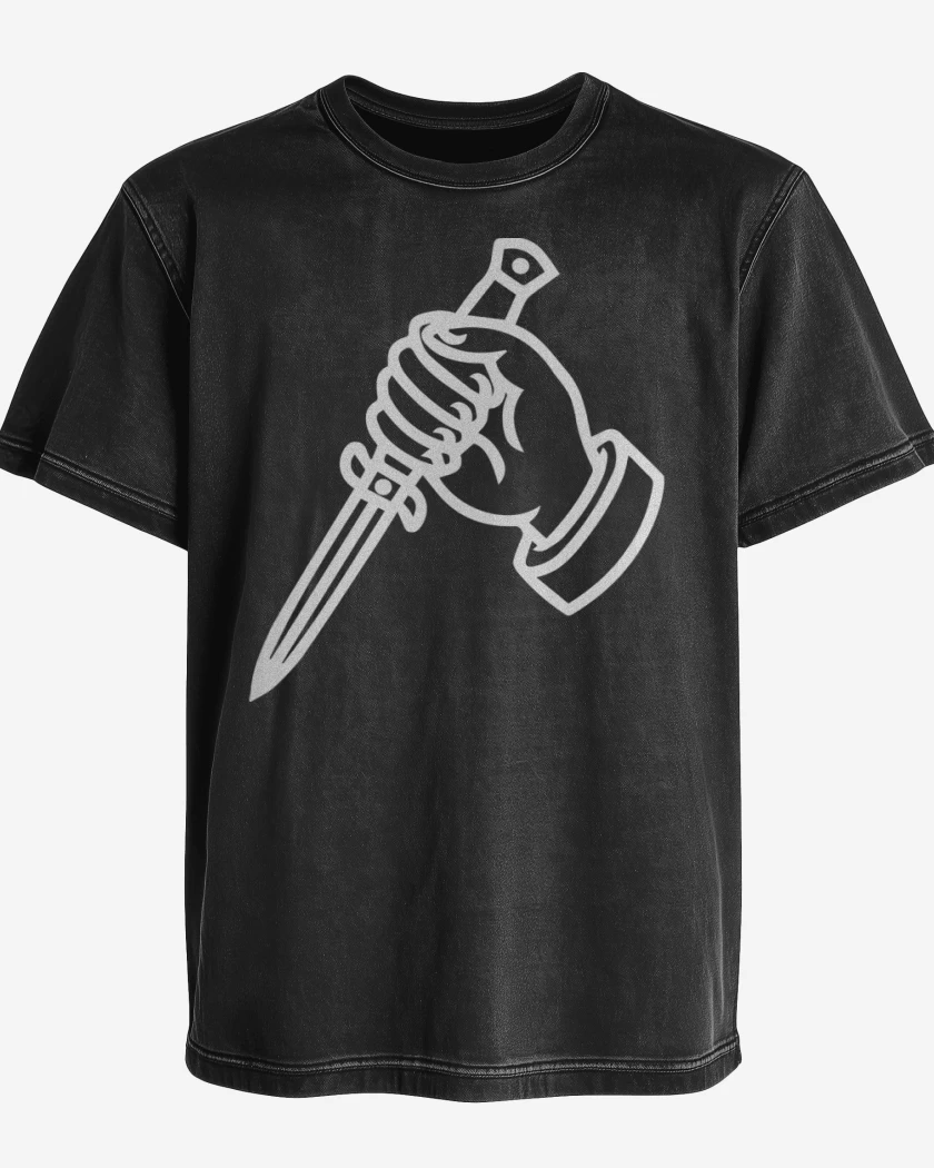 Polera desgastada Negro de Puñal