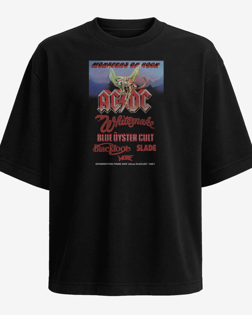 Polera Oversize Negro de Monster of Rock