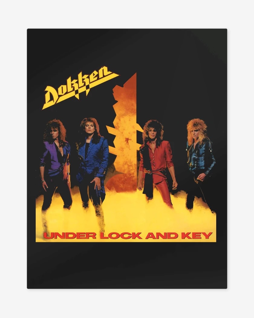 Print metalico Negro de Dokken Under Lock and Key