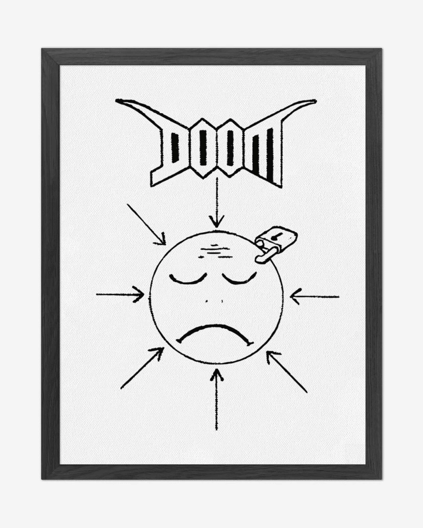 Cuadro decorativo Blanco de Doom Unhappy