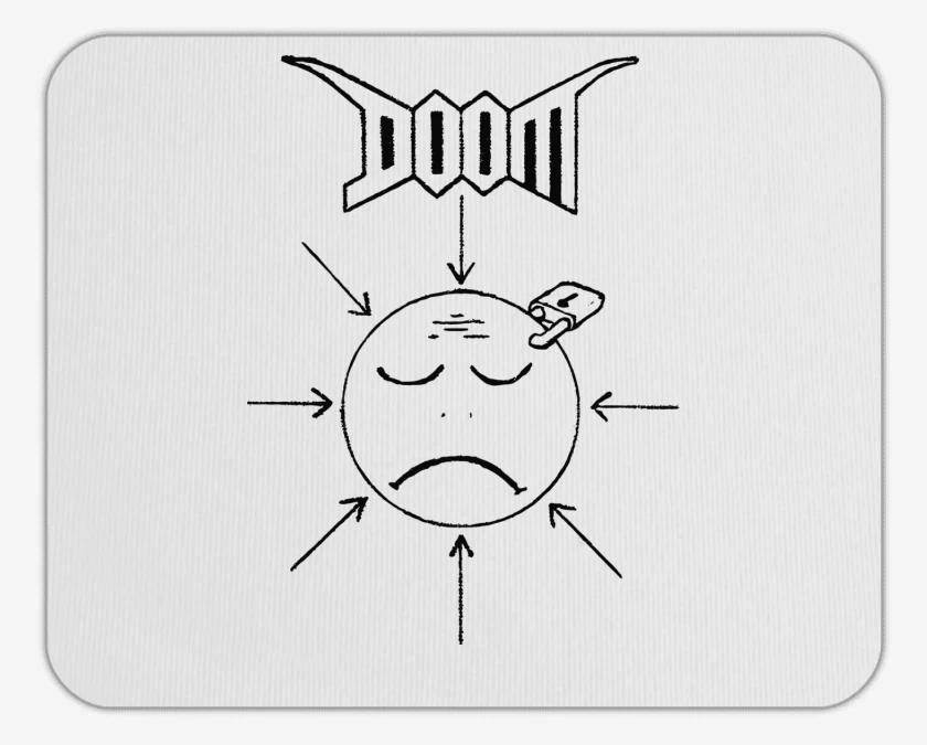 Mousepad Blanco de Doom Unhappy