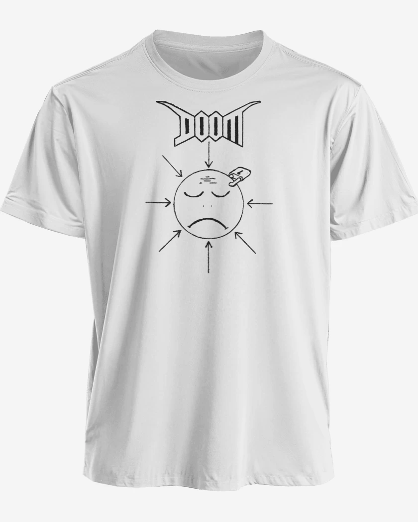 Polera premium Blanco de Doom Unhappy
