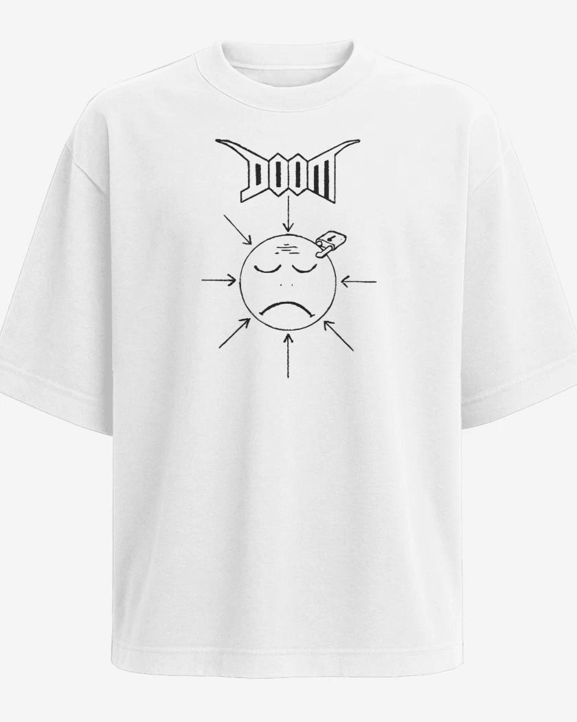 Polera Oversize Blanco de Doom Unhappy
