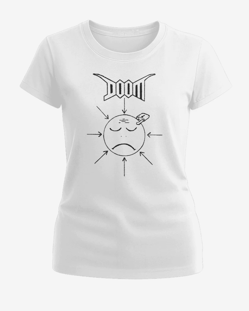 Polera de Mujer Blanco de Doom Unhappy