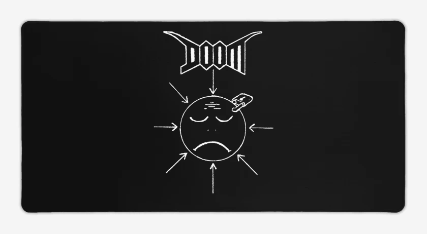 Mouse pad Gamer Negro de Doom Unhappy B