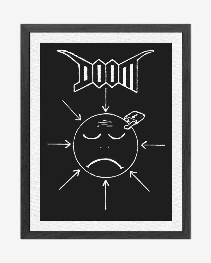Cuadro decorativo Negro de Doom Unhappy B