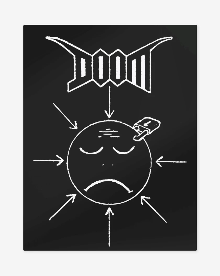Print metalico Negro de Doom Unhappy B