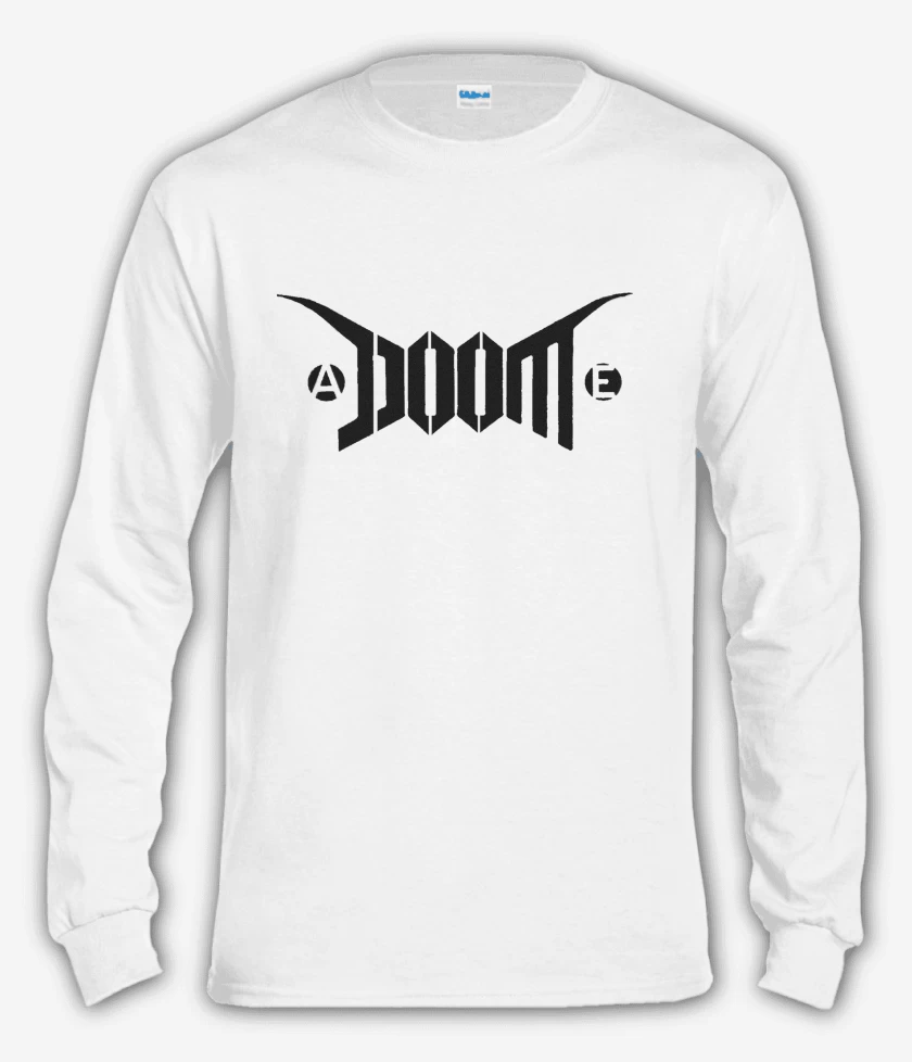 Polera manga larga Blanco de Doom Logo I