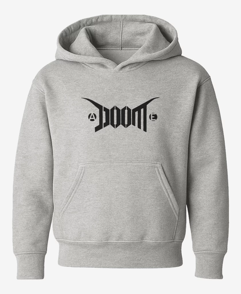Poleron de niño Gris Melange de Doom Logo I