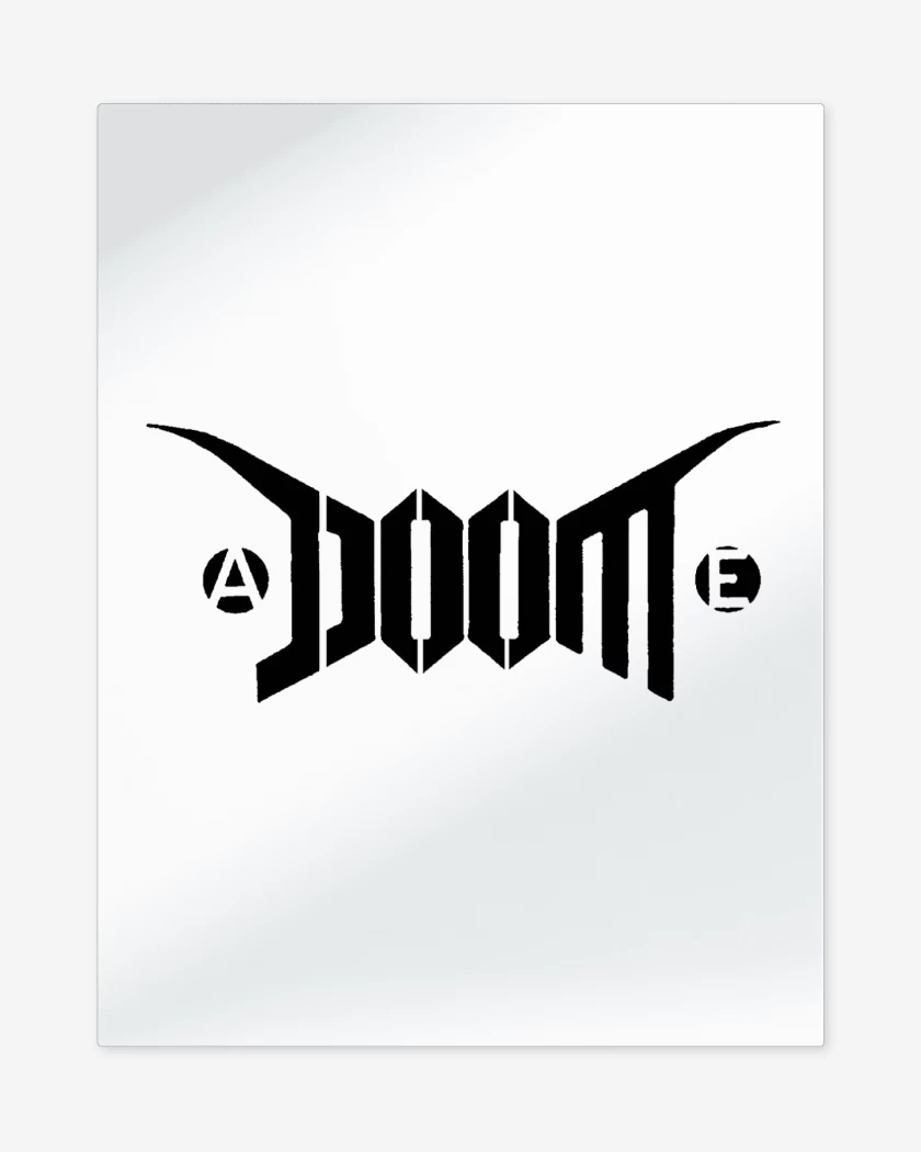 Print metalico Blanco de Doom Logo I